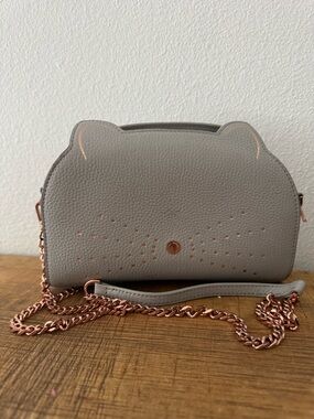 Ted baker Blue Cat-Accent Crossbody Bag with Rose Gold Chain